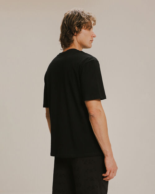 Playera Estampada Negro Relax